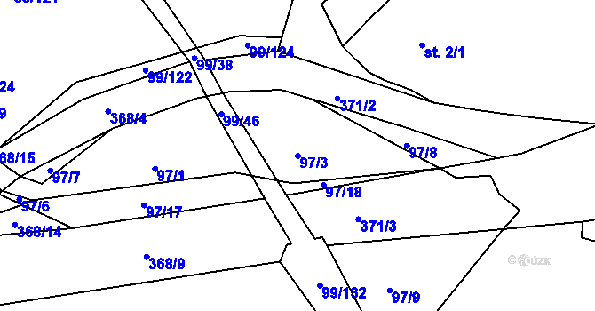 Parcela st. 97/3 v KÚ Dolní Bělá, Katastrální mapa
