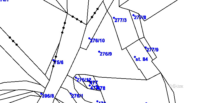 Parcela st. 276/9 v KÚ Dolní Bělá, Katastrální mapa