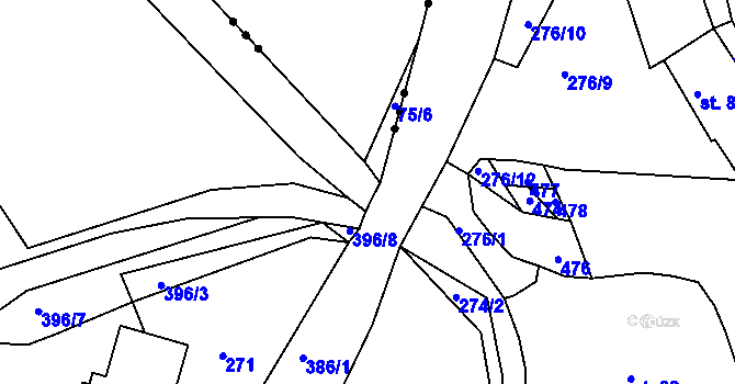 Parcela st. 422/7 v KÚ Dolní Bělá, Katastrální mapa