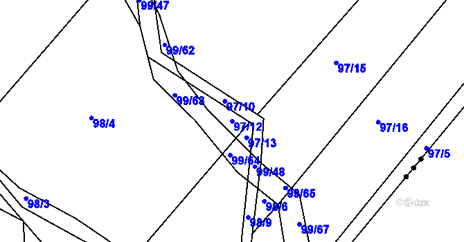 Parcela st. 97/12 v KÚ Dolní Bělá, Katastrální mapa