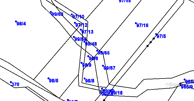 Parcela st. 99/65 v KÚ Dolní Bělá, Katastrální mapa
