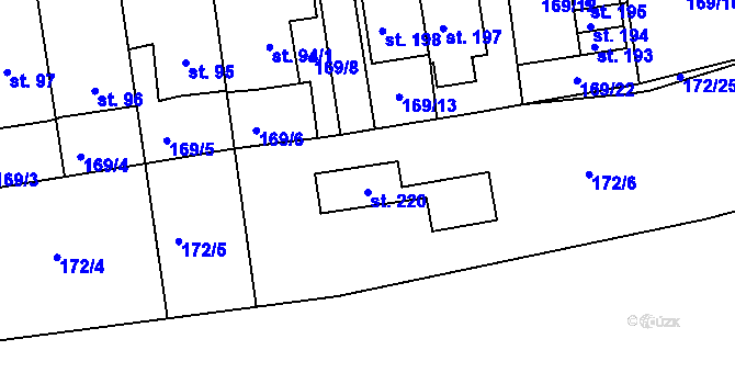 Parcela st. 220 v KÚ Líté, Katastrální mapa