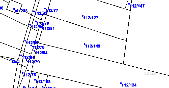 Parcela st. 112/149 v KÚ Líté, Katastrální mapa