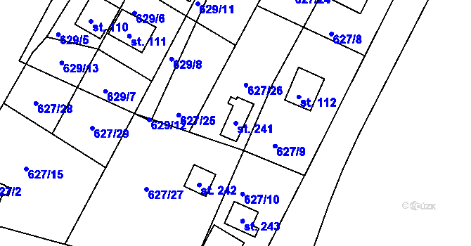 Parcela st. 241 v KÚ Líté, Katastrální mapa