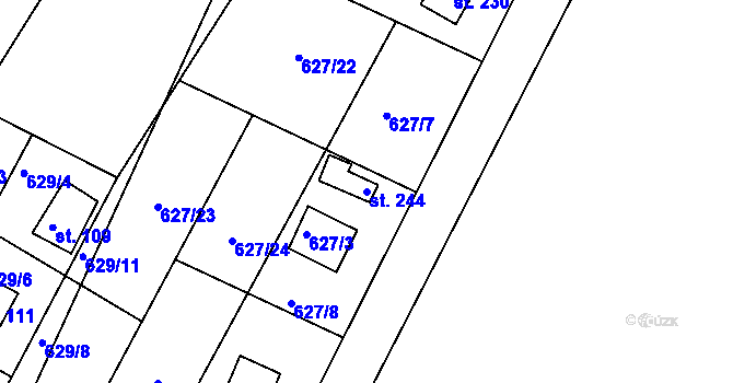 Parcela st. 244 v KÚ Líté, Katastrální mapa