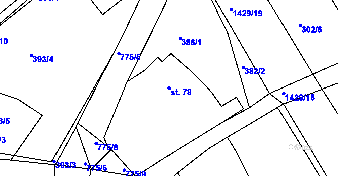 Parcela st. 78 v KÚ Líté, Katastrální mapa
