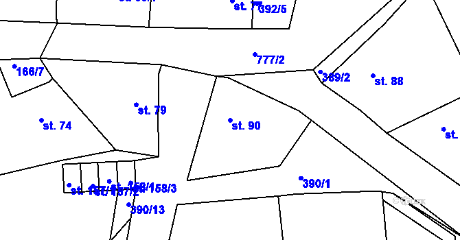 Parcela st. 90 v KÚ Líté, Katastrální mapa