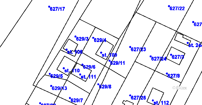 Parcela st. 109 v KÚ Líté, Katastrální mapa