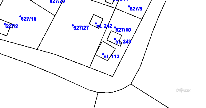 Parcela st. 113 v KÚ Líté, Katastrální mapa