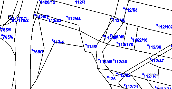 Parcela st. 113/2 v KÚ Líté, Katastrální mapa