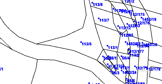 Parcela st. 113/5 v KÚ Líté, Katastrální mapa