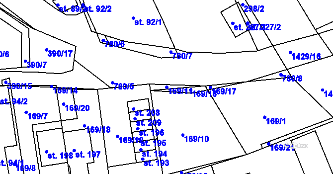 Parcela st. 169/11 v KÚ Líté, Katastrální mapa