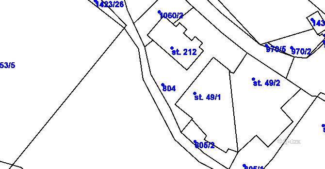 Parcela st. 804 v KÚ Líté, Katastrální mapa