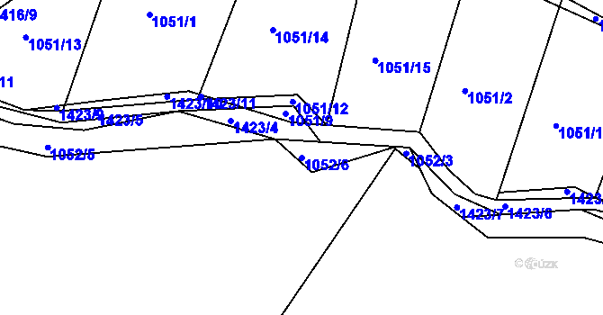 Parcela st. 1052/6 v KÚ Líté, Katastrální mapa