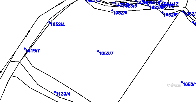 Parcela st. 1052/7 v KÚ Líté, Katastrální mapa