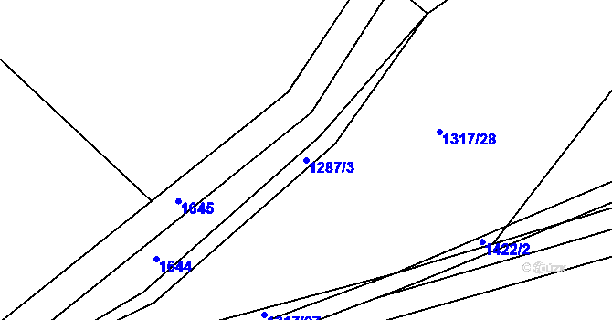Parcela st. 1287/3 v KÚ Líté, Katastrální mapa