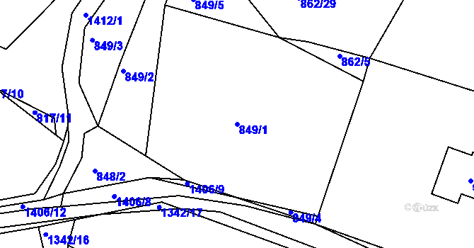Parcela st. 849/1 v KÚ Líté, Katastrální mapa