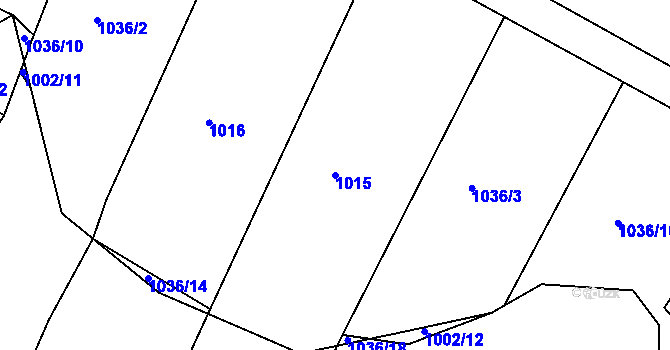 Parcela st. 1015 v KÚ Líté, Katastrální mapa