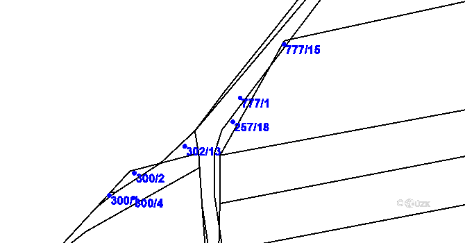 Parcela st. 257/18 v KÚ Líté, Katastrální mapa