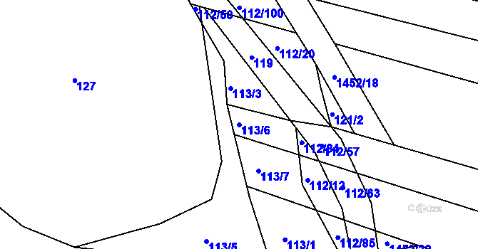Parcela st. 113/6 v KÚ Líté, Katastrální mapa