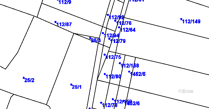 Parcela st. 112/75 v KÚ Líté, Katastrální mapa