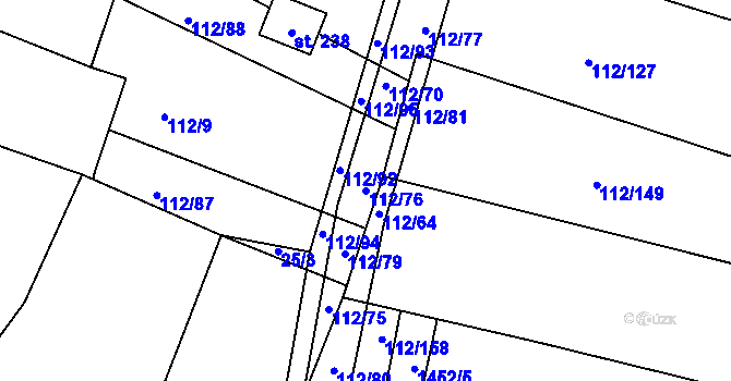 Parcela st. 112/76 v KÚ Líté, Katastrální mapa