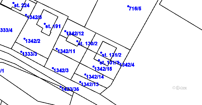 Parcela st. 131/2 v KÚ Líté, Katastrální mapa