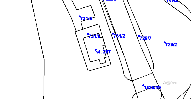 Parcela st. 267 v KÚ Líté, Katastrální mapa