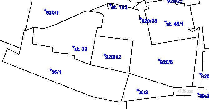Parcela st. 920/12 v KÚ Loza, Katastrální mapa