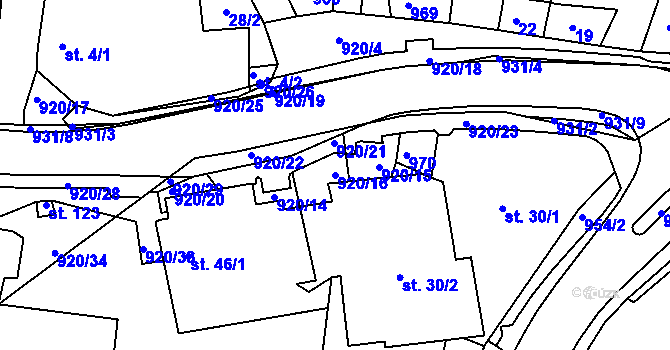 Parcela st. 920/16 v KÚ Loza, Katastrální mapa