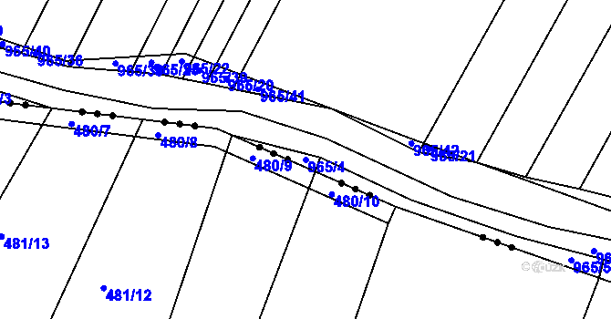 Parcela st. 965/4 v KÚ Loza, Katastrální mapa