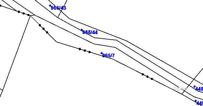 Parcela st. 965/7 v KÚ Loza, Katastrální mapa