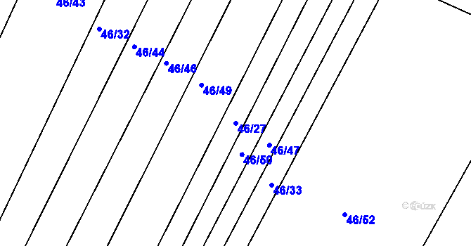 Parcela st. 46/27 v KÚ Loza, Katastrální mapa