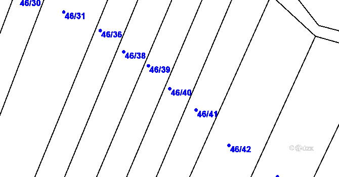 Parcela st. 46/40 v KÚ Loza, Katastrální mapa