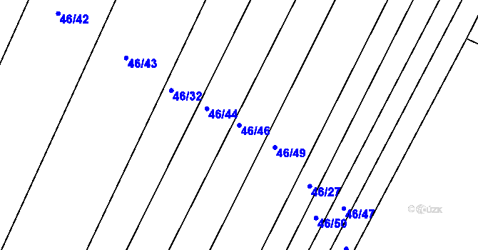 Parcela st. 46/46 v KÚ Loza, Katastrální mapa