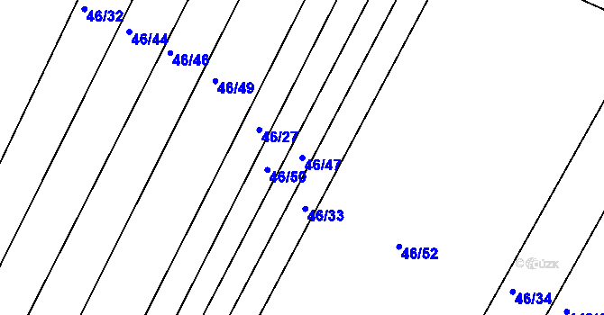 Parcela st. 46/47 v KÚ Loza, Katastrální mapa