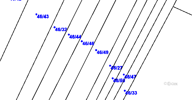 Parcela st. 46/49 v KÚ Loza, Katastrální mapa