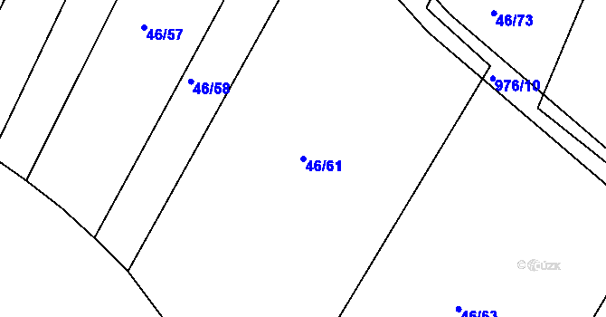 Parcela st. 46/61 v KÚ Loza, Katastrální mapa