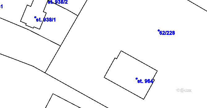 Parcela st. 56/33 v KÚ Loza, Katastrální mapa