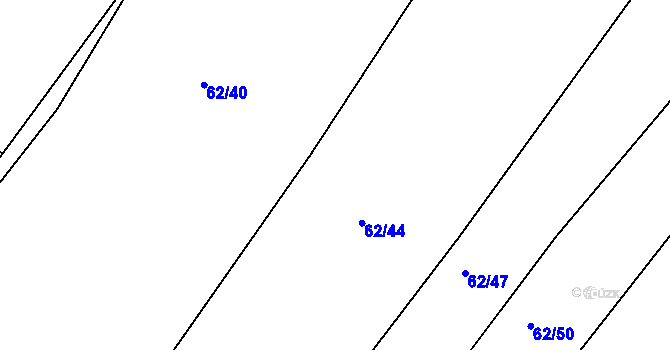 Parcela st. 62/42 v KÚ Loza, Katastrální mapa