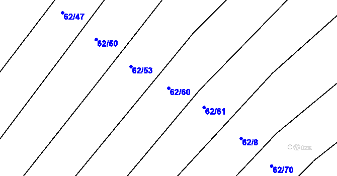 Parcela st. 62/60 v KÚ Loza, Katastrální mapa