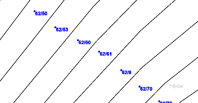 Parcela st. 62/61 v KÚ Loza, Katastrální mapa