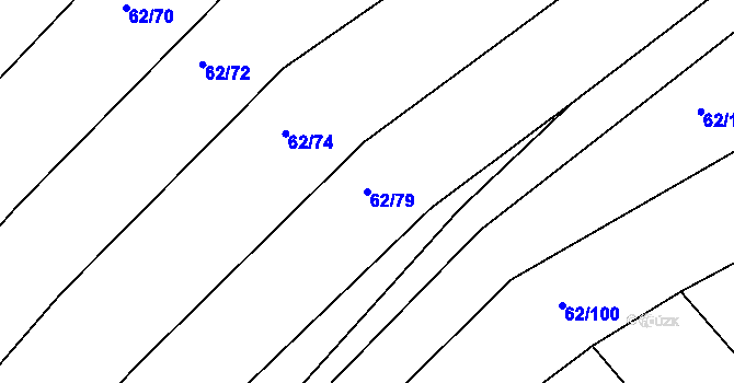 Parcela st. 62/79 v KÚ Loza, Katastrální mapa