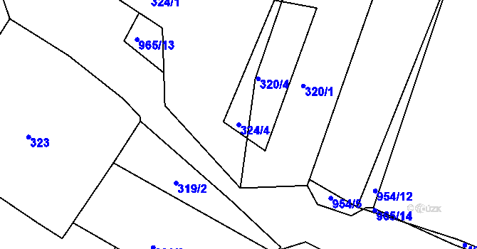 Parcela st. 324/4 v KÚ Loza, Katastrální mapa