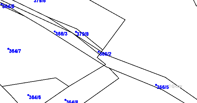 Parcela st. 366/2 v KÚ Loza, Katastrální mapa