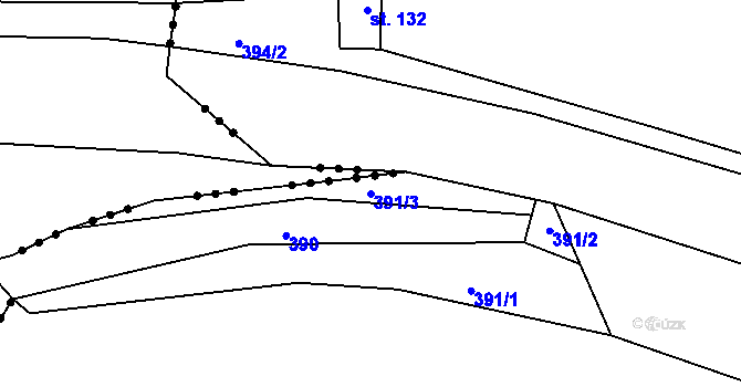 Parcela st. 391/3 v KÚ Loza, Katastrální mapa