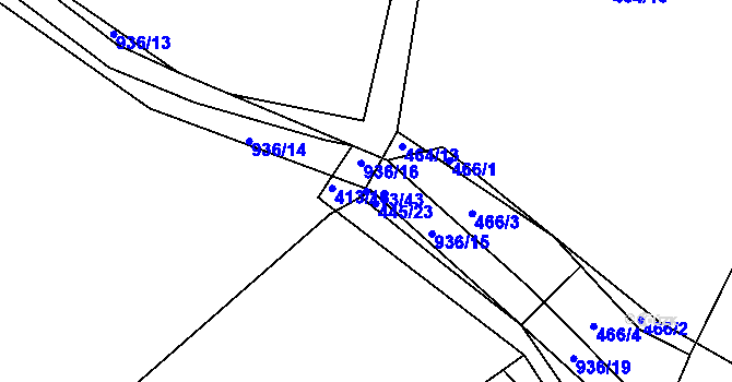 Parcela st. 413/43 v KÚ Loza, Katastrální mapa