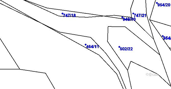 Parcela st. 464/11 v KÚ Loza, Katastrální mapa