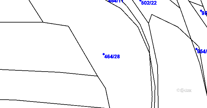 Parcela st. 464/28 v KÚ Loza, Katastrální mapa