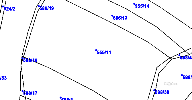 Parcela st. 555/11 v KÚ Loza, Katastrální mapa